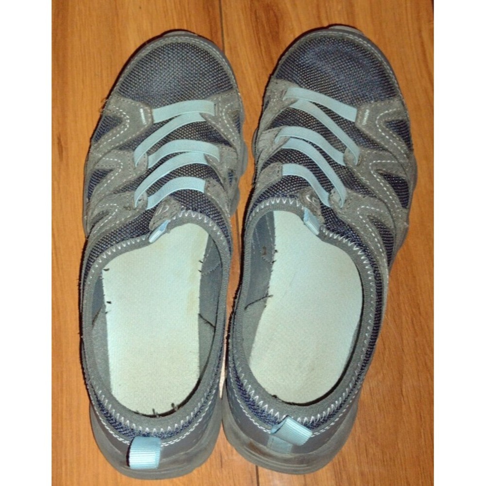 ASICS ES Racer Running Shoes Gray & Blue Sneakers Women's Size 7 Wide